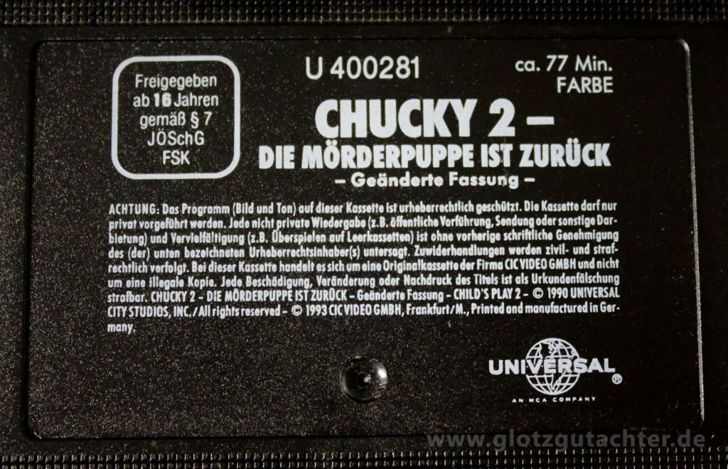 Chucky 2 tape